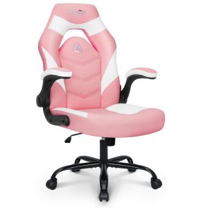 Bigzzia Gaming Chair Ergonomic Office Chair Desk Chair with Lumbar Support Flip Up Arms Headrest PU Leather Executive