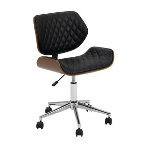 Habitat Sorel Faux Leather Office Chair - Black & Brown