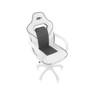Argos Home Faux Leather Mid Back Gaming Chair -White & Black